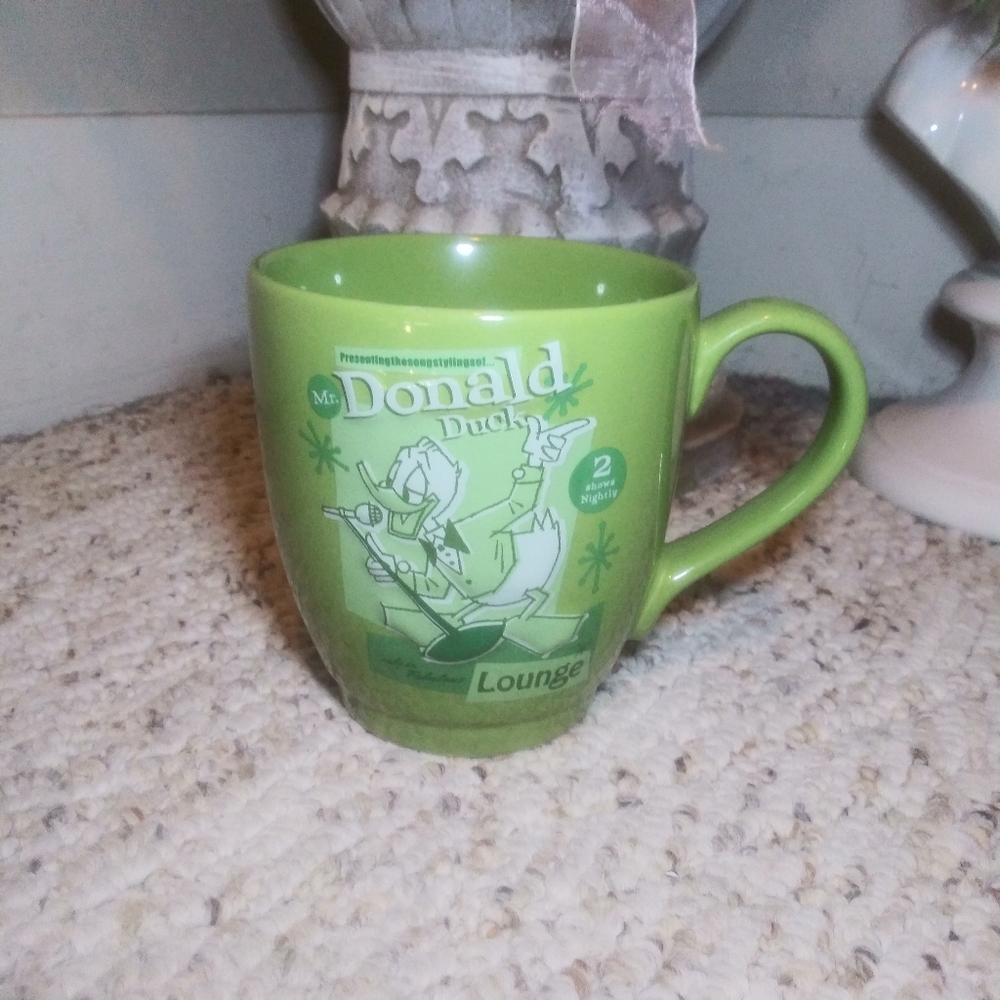 Disney Store Green Singing Donald Duck Coffee Mug